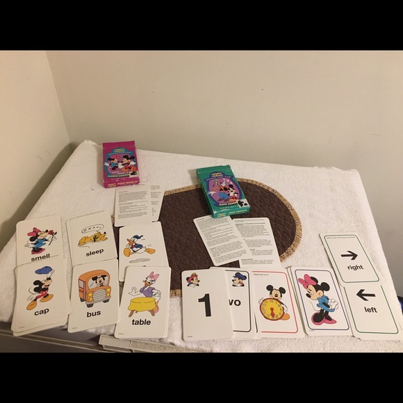 Mickey & Friends Preschool Flash Cards 1997 Math Concepts Words Around Me - Picture 1 of 9